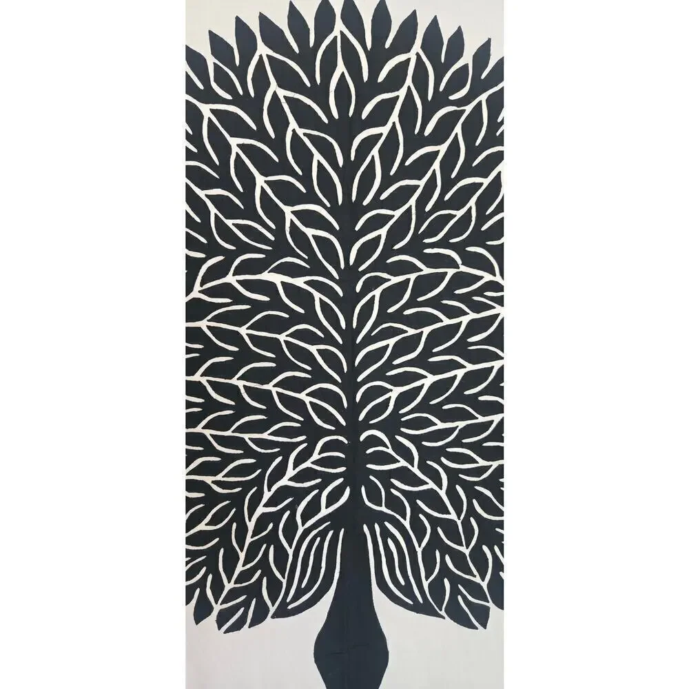 Tilonia Wall Hanging Tree of Life Black/White Tapestry